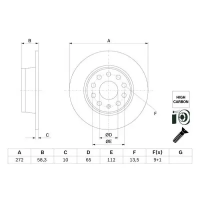 Compra Hoy Disco de freno BOSCH 0 986 479 F23 BOSCH 0 986 479 F23